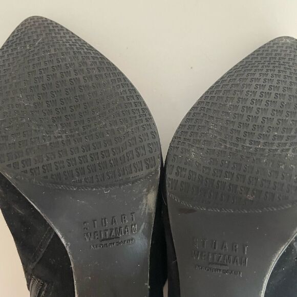 Stuart Weitzman Black Stiletto Ankle Boots with Silver Heel Size 5.5 - Picture 8 of 9